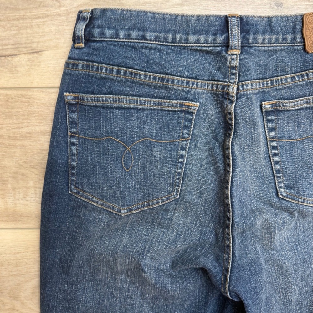 Lauren Ralph Lauren Embroidere Bootcut Blue Jeans Medium Wash Western Size 10 - Picture 6 of 14